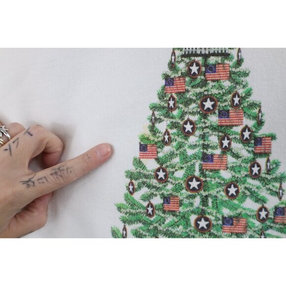 Vtg Y2K 2001 Womens Medium September 11 Peace On Earth Christmas Tree Sweatshirt - Picture 5 of 14